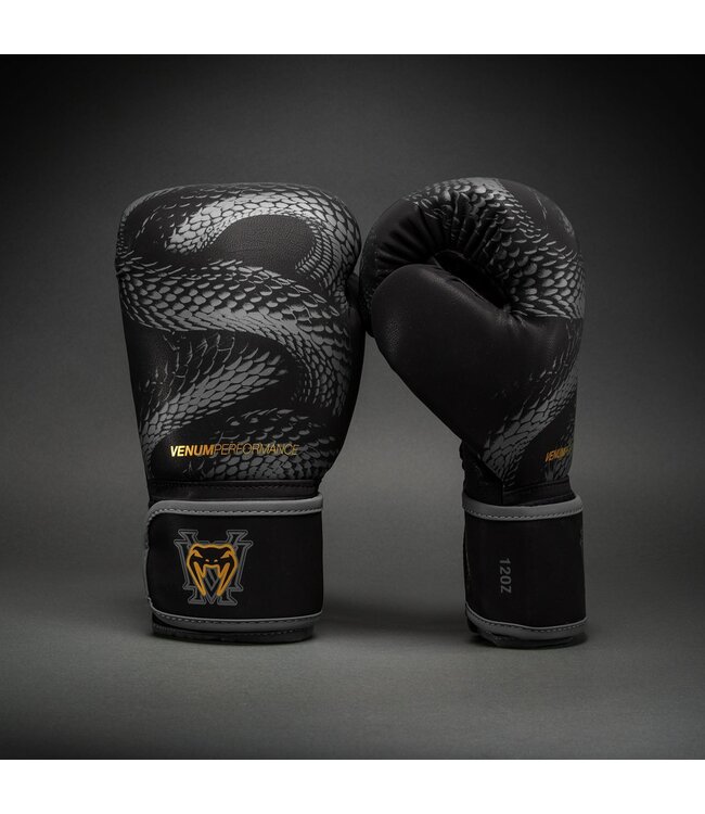 Venum Matupa Boxing Gloves – Black/Grey/Gold | Premium Gloves for Kickboxing, Muay Thai & Training