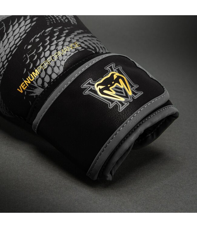 Venum Matupa Boxing Gloves – Black/Grey/Gold | Premium Gloves for Kickboxing, Muay Thai & Training