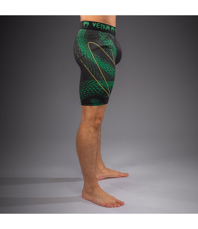 Venum Matupa Vale Tudo Shorts – Black/Green/Gold | Premium Compression Shorts for MMA, BJJ & No‑Gi