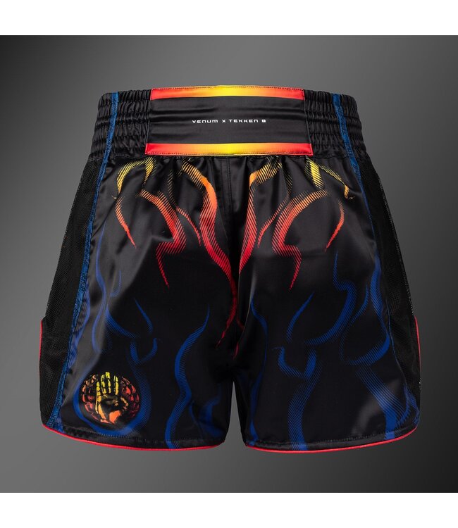 Venum x Tekken 8 Muay Thai Shorts Yoshimitsu – Premium Fight Shorts voor Muay Thai & Kickboksen – Zwart/Oranje – Limited Edition