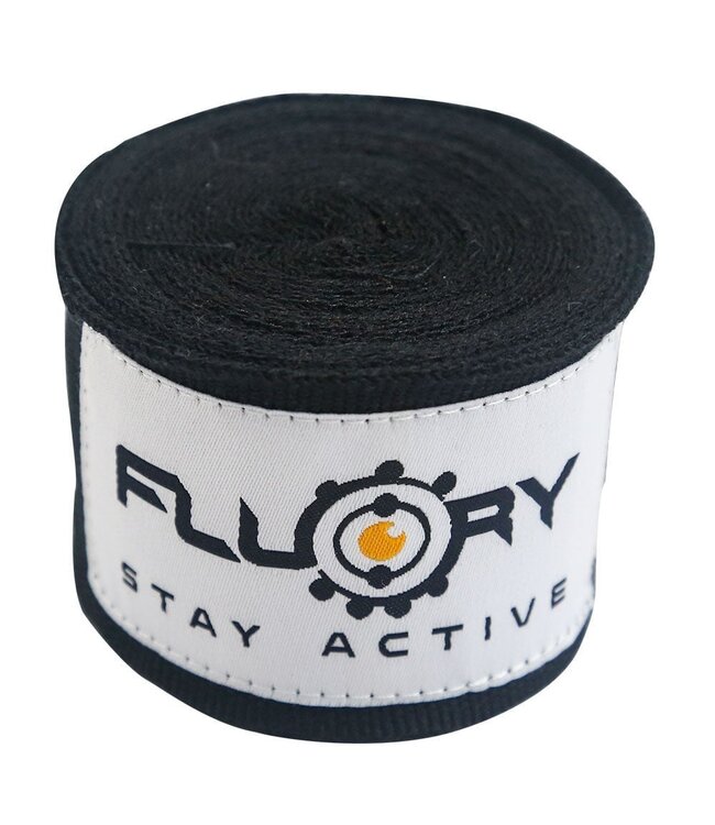 Fluory Boxing Hand Wraps / Hand Wraps – Black – 400 cm – Pair
