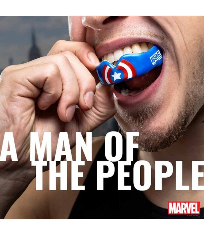 SAFEJAWZ Marvel Captain America Mondbeschermer voor Kinderen – Inclusief Opbergdoosje