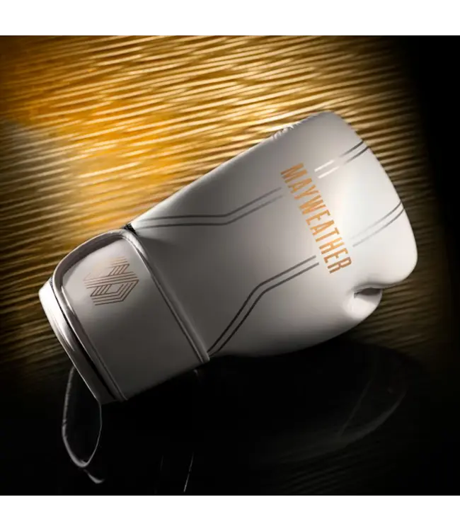 Hayabusa Mayweather Contender Boxing Gloves – White Gold – Comfortable Fit & Secure Wrist Support