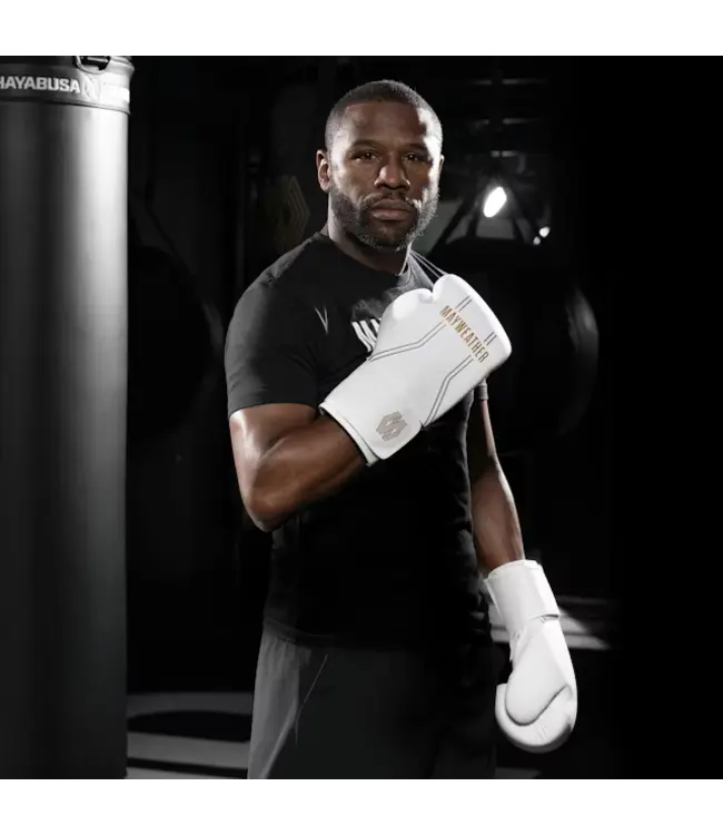 Hayabusa Mayweather Contender Boxing Gloves – White Gold – Comfortable Fit & Secure Wrist Support