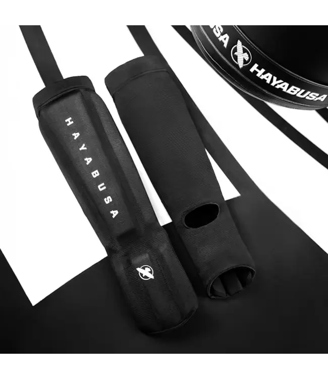 Hayabusa Core Sleeved Shin Guards – Lightweight compression shin guards