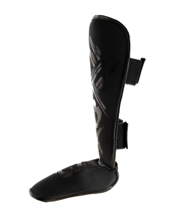 Booster SG Alpha Black Kids Shin Guards – Lightweight & Durable Protection for Kickboxing and Muay Thai – Black