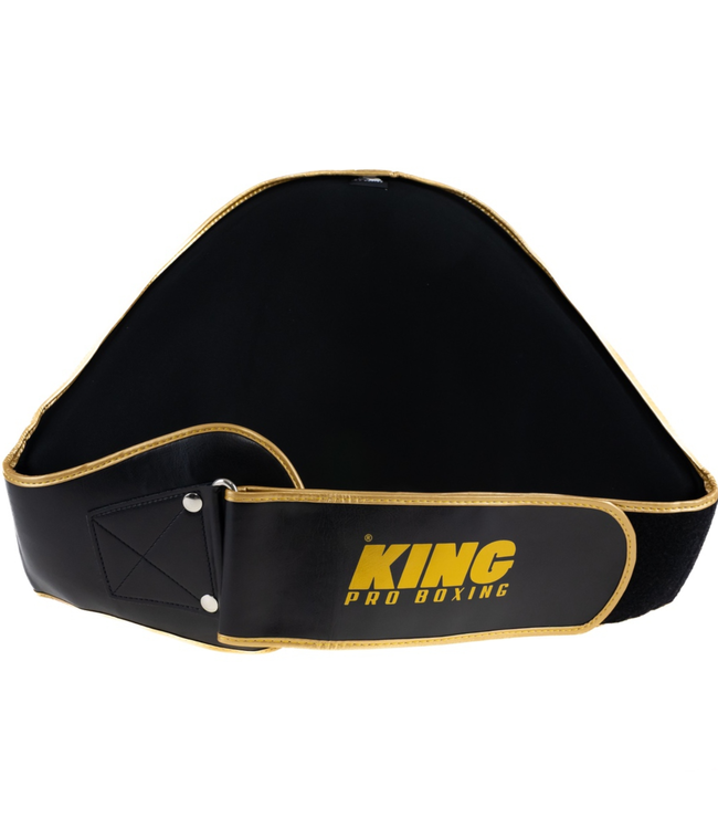 King Pro Boxing (KPB) Belly Pad – Black/Gold – Coach Belly Protector voor Kickboksen & Muay Thai