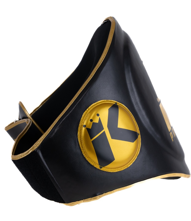 King Pro Boxing (KPB) Belly Pad – Black/Gold – Coach Belly Protector voor Kickboksen & Muay Thai
