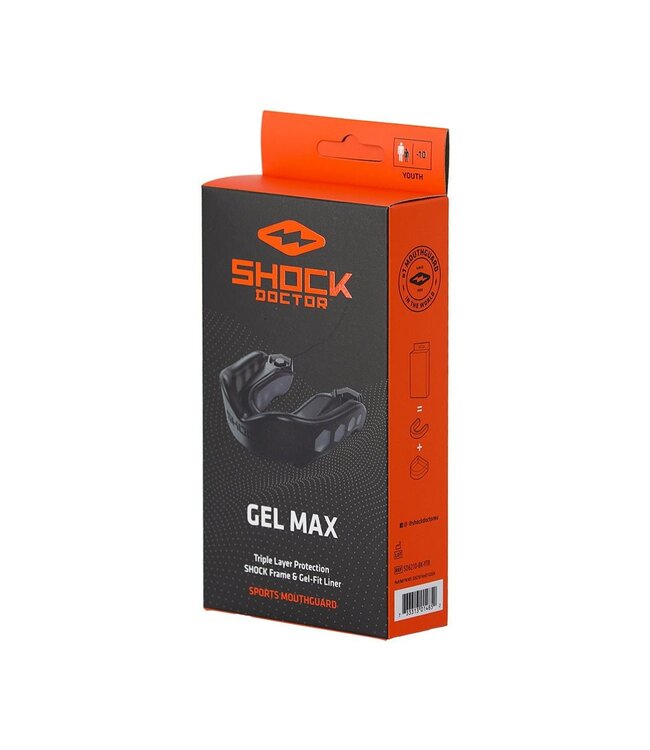Shock Doctor Gel Max Mouthguard SDM‑1 – Gel‑Fit Liner (Adult) – Black