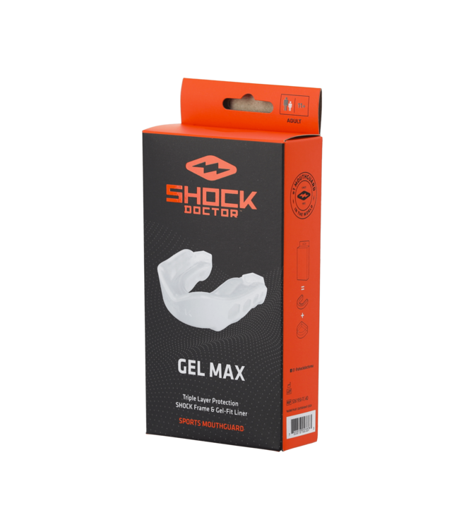 Shock Doctor Gel Max Mundschutz SDM‑1 – Gel‑Fit Liner (Erwachsene) – Weiss