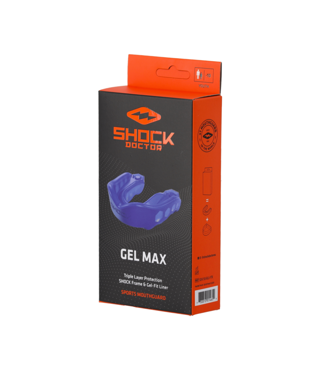 Shock Doctor Gel Max Mondbeschermer SDM‑1 – Gel‑Fit Liner (Volwassenen) – Blauw