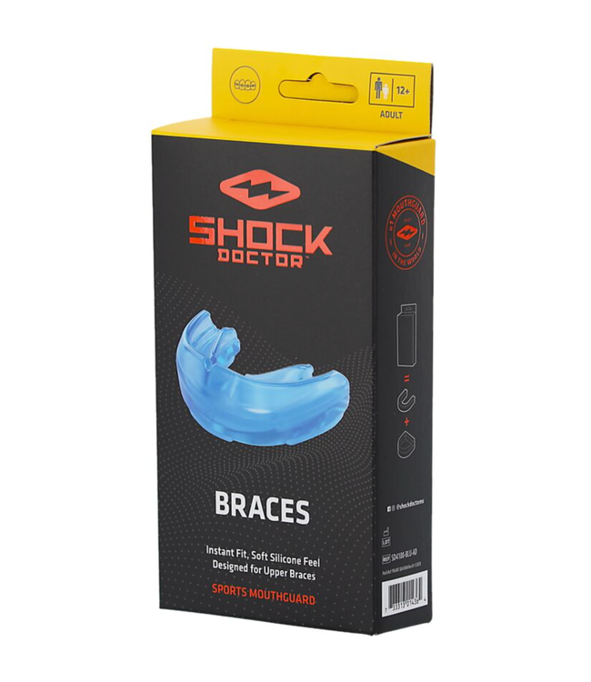 Shock Doctor Braces Mouthguard – Silicone Instant‑Fit (Adult) – Blue