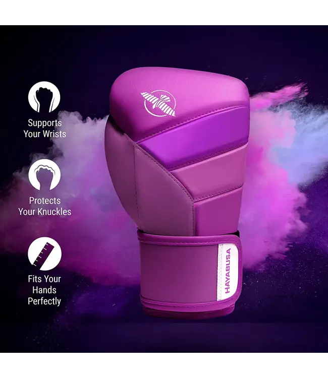 Hayabusa T3 Neon Boxing Gloves Neon Purple