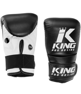 King Pro Boxing King Pro Boxing KPB/BM KPB Bag Gloves Leather Black White