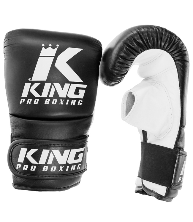 King Pro Boxing KPB/BM KPB Sandsackhandschuhe Leder Schwarz Weiß