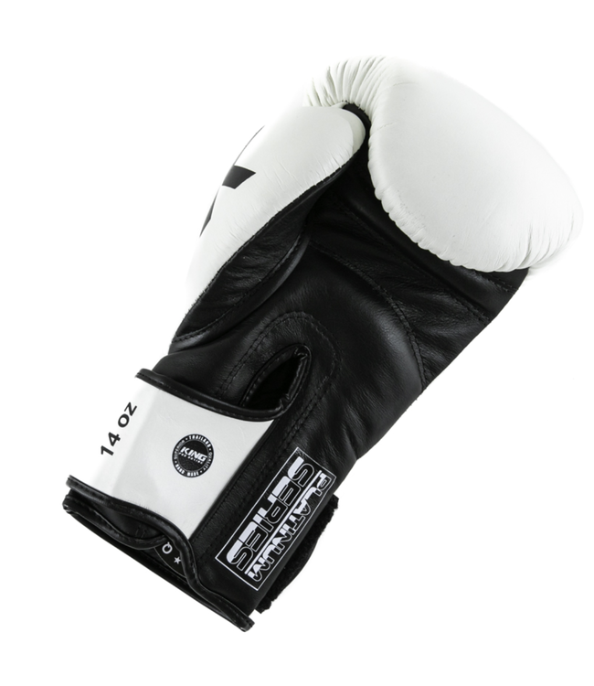 King Pro Boxing KPB/BG Platinum 5 BOXING GLOVES Leather Black White