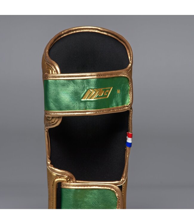 Joyagear Performance Scheenbeschermers Groen/Goud – Kickboksen & Muay Thai