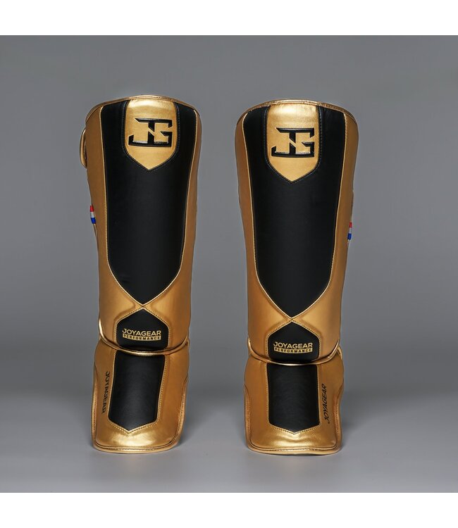 Joyagear Performance Schienbeinschoner Schwarz/Gold – Kickboxen & Muay Thai