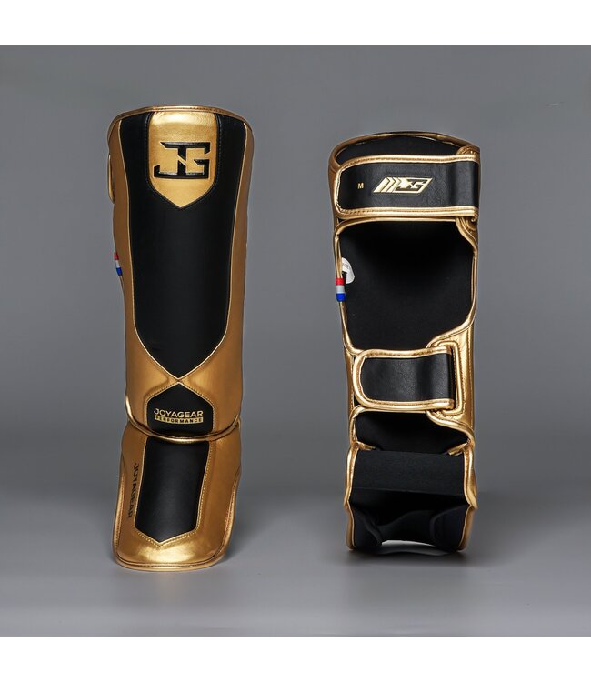 Joyagear Performance Shin Guards Black/Gold – Kickboxing & Muay Thai