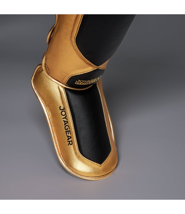 Joyagear Performance Schienbeinschoner Schwarz/Gold – Kickboxen & Muay Thai