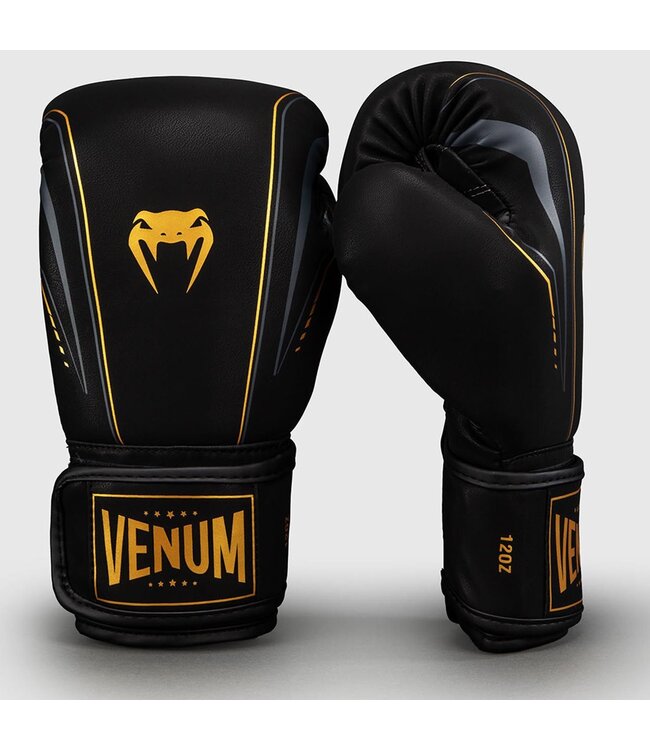 Venum Streamline Bokshandschoenen – Premium Kickboks Handschoenen – Zwart/Goud