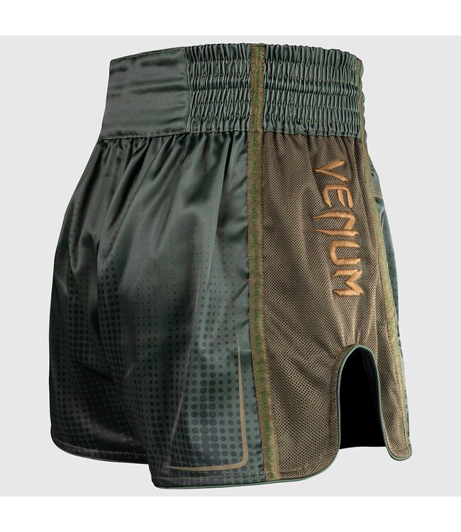 Venum Stealth Muay Thai Shorts Khaki/Donkergroen – Premium Kickboks Shorts