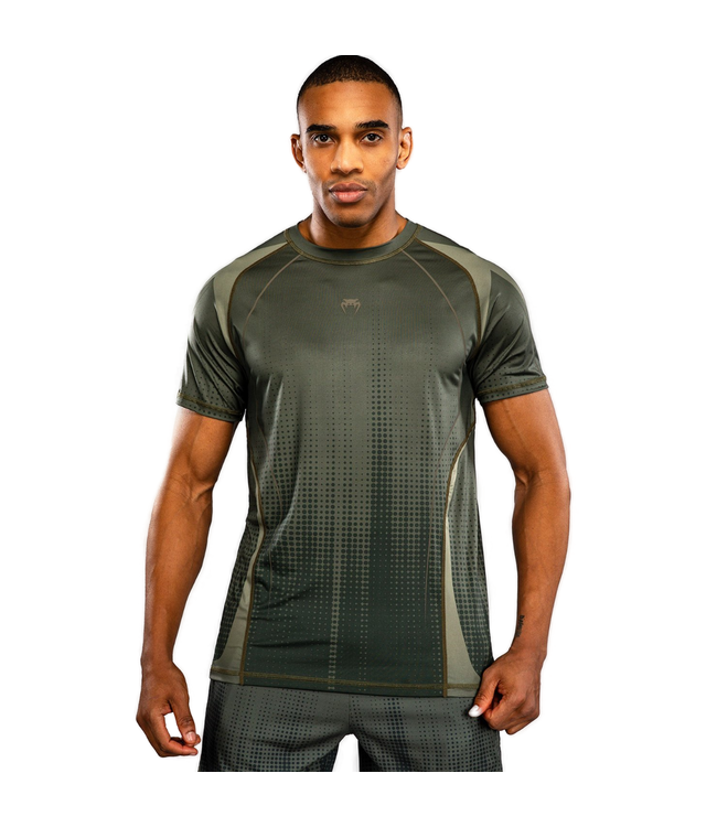 Venum Stealth Dry‑Tech T‑Shirt Khaki/Dark Green – Fast‑Dry Lightweight Training Shirt for Kickboxing & MMA