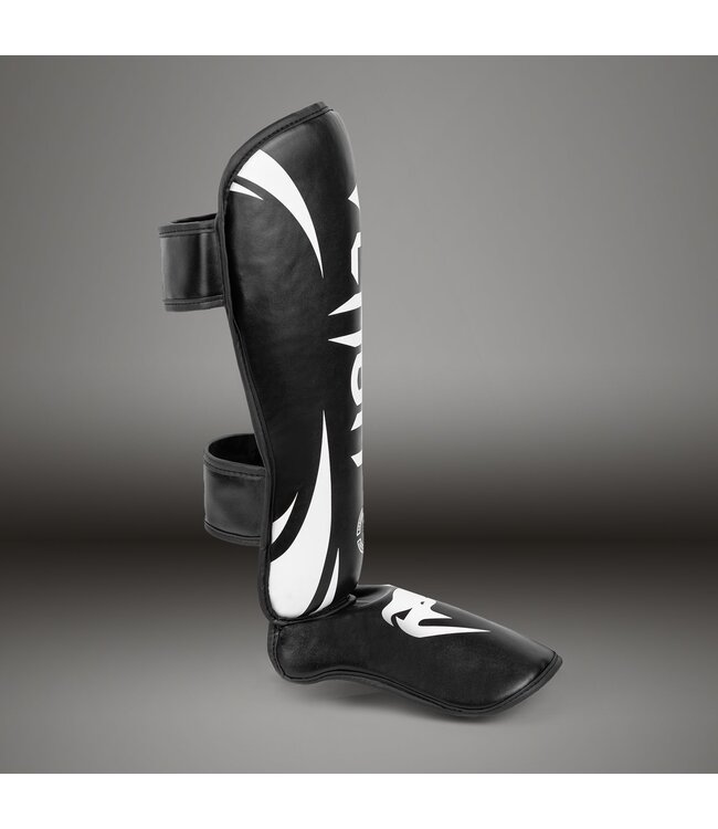 Venum Challenger Kickboxing Standup Shinguards Black White