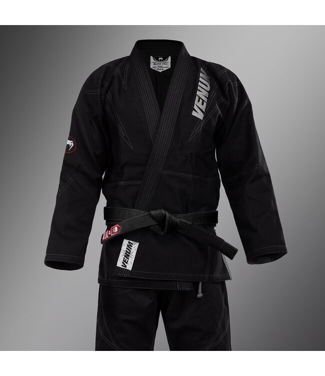 Venum Elite 5.0 BJJ Gi – 450 GSM Pearl Wave Kimono with Ripstop Pants and EVA‑Foam Collar – Black