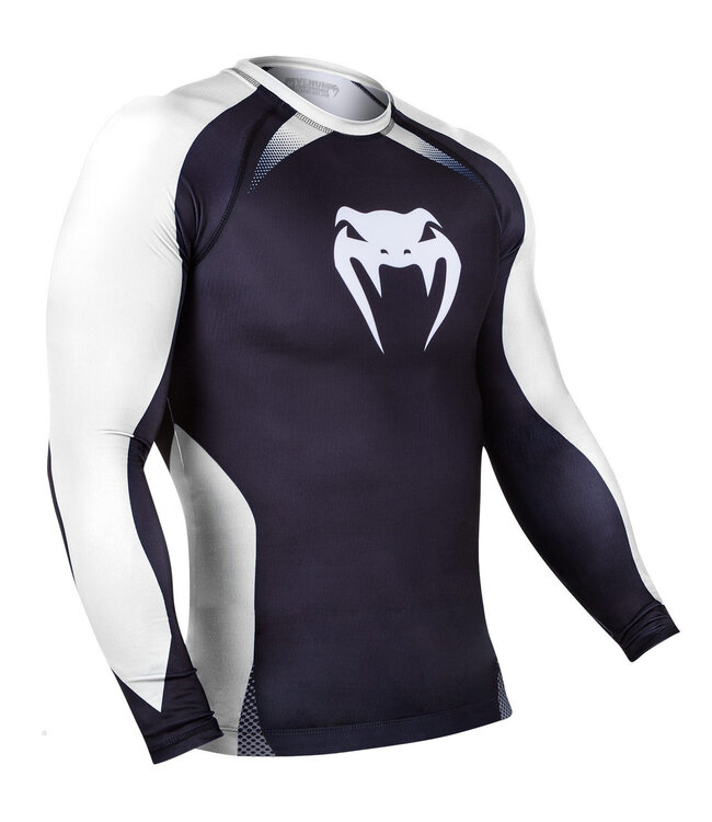 Venum NoGi IBJJF Approved Rashguard L/S Black White for BJJ & Grappling