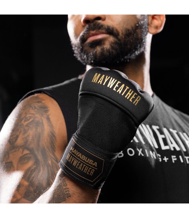 Hayabusa Mayweather Deluxe Quick Wraps – Zwart/Goud | Gelpadding & Polssteun