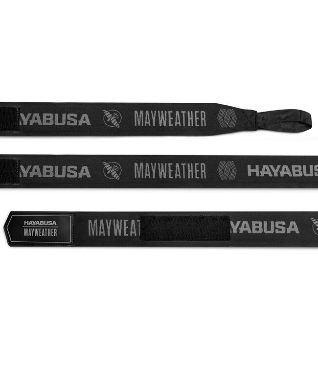 Hayabusa Mayweather Deluxe Handwraps 450 cm – Schwarz/Grau | Deluxe Support & Locked‑In Fit