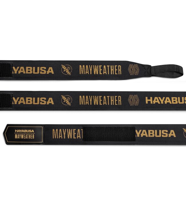 Hayabusa Mayweather Deluxe Handwraps 450 cm – Zwart/Goud | Deluxe Support & Locked‑In Fit