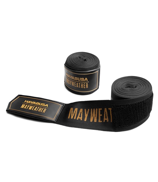 Hayabusa Mayweather Deluxe Handwraps 450 cm – Zwart/Goud | Deluxe Support & Locked‑In Fit
