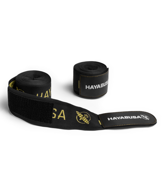 Hayabusa Deluxe Handwraps – Schwarz/Gold | Deluxe No‑Stretch Support