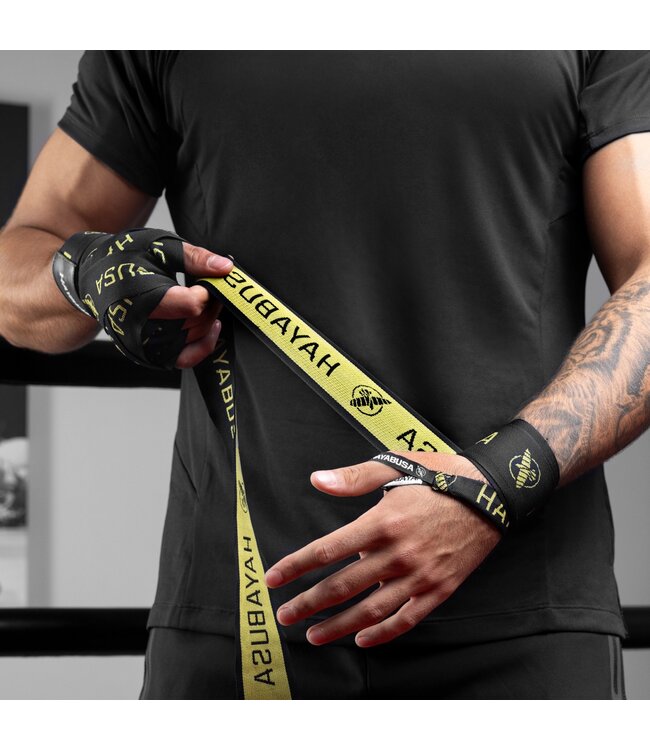 Hayabusa Deluxe Hand Wraps 450 cm – Boksbandages – Zwart/Goud