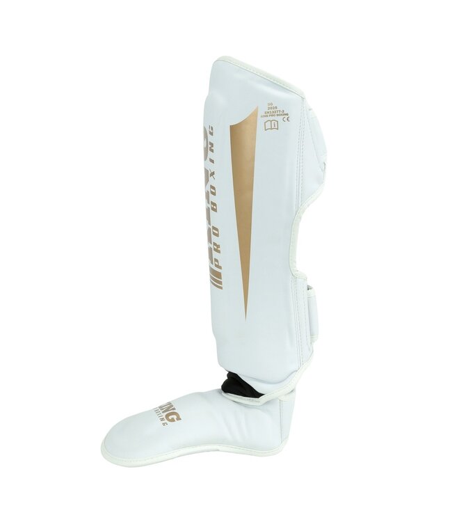 King Pro Boxing Shinguards KPB/SG REVO 9 – Premium Kickboxing Shinguards White/Gold