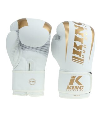 King Pro Boxing King Pro Boxing KPB/REVO 9 Boxhandschuhe – Weiss/Gold