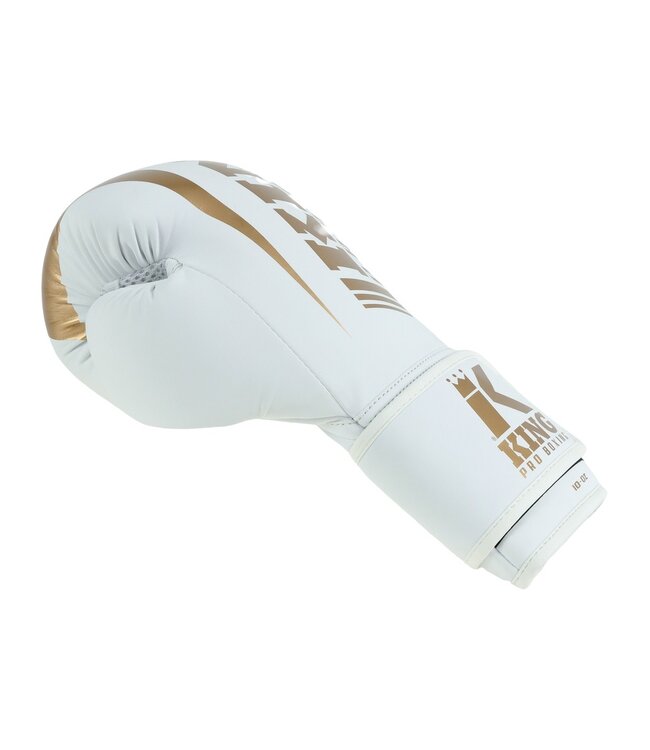 King Pro Boxing KPB/REVO 9 Boxing Gloves – Premium Kickboxing Gloves White/Gold