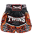 Twins Special BARONG Muay Thai Shorts – Handgefertigtes Satin – Schwarz/Orange