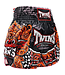 Twins Special BARONG Muay Thai Shorts – Handcrafted Satin – Black/Orange