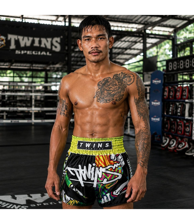 Twins Special Muay Thai & Kickboks Shorts TTBL Graffiti – Zwart