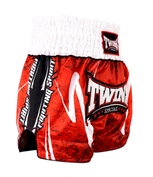 Twins Special Muay Thai & Kickboks Shorts TTBL Rusty Red – Rood/Wit