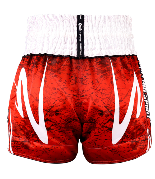 Twins Special Muay Thai & Kickboks Shorts TTBL Rusty Red – Rood/Wit