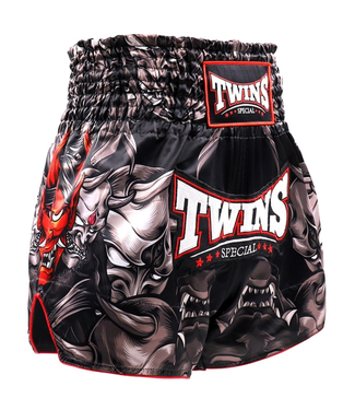 Twins Special Twins Special TTBL Kabuki Muay Thai Shorts – Zwart/Grijs