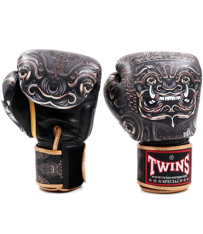 Twins Special BGVL4 Boxing & Kickboxing Gloves Yaktai – White/Black