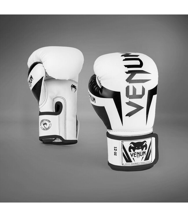 Venum Elite Boxhandschuhe – Weiss/Schwarz | Für Boxen, Kickboxen & Muay Thai