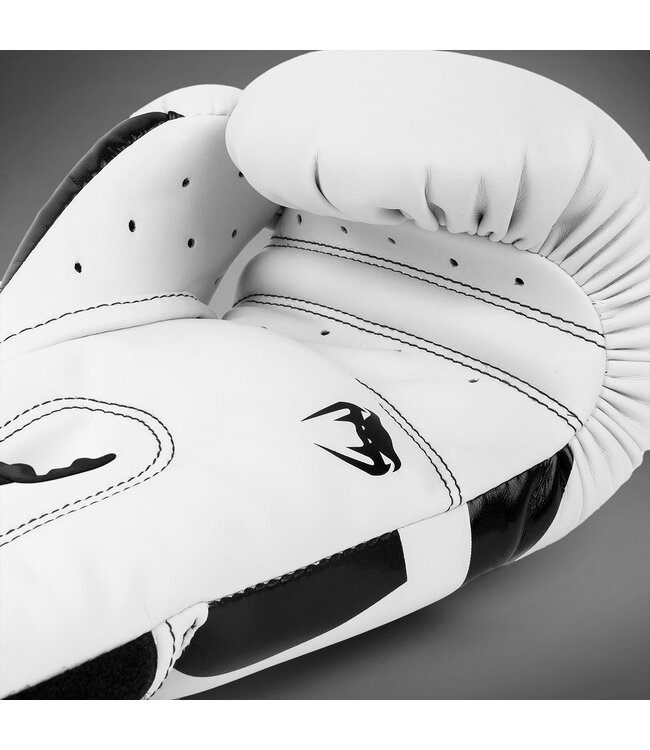 Venum Elite Boxing Gloves – White/Black | For Boxing, Kickboxing & Muay Thai