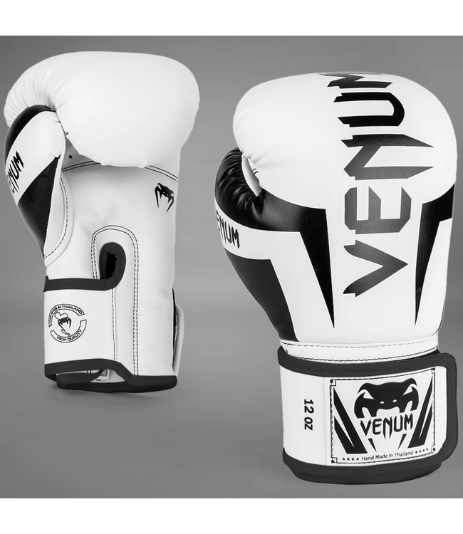 Venum Elite Bokshandschoenen – Wit/Zwart | Voor Boksen, Kickboksen & Muay Thai