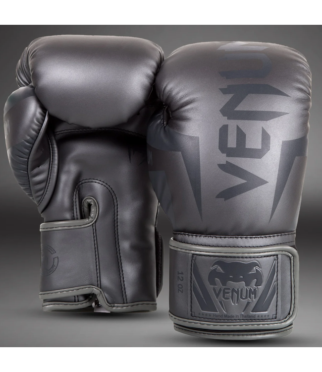 Venum Elite Boxhandschuhe – Grau/Grau | Für Boxen, Kickboxen & Muay Thai